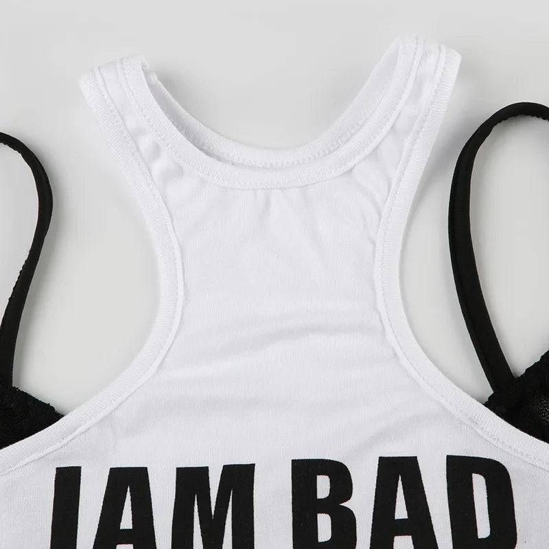 PixieKiki Letter Print Fake Two Pieces Racerback Tank Top Women Trendy Clothes 2024 Summer Y2k Crop Tops Streetwear P67-CA10