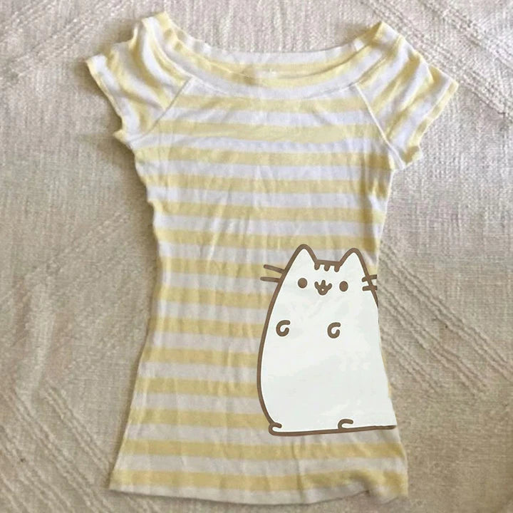 Kawaii Clothes Classic Minimalist Casual Fashion Stripe Streetwear High street Top Harajuku Graphic Print Punk Rock Goth E-girl Badiee Stylez