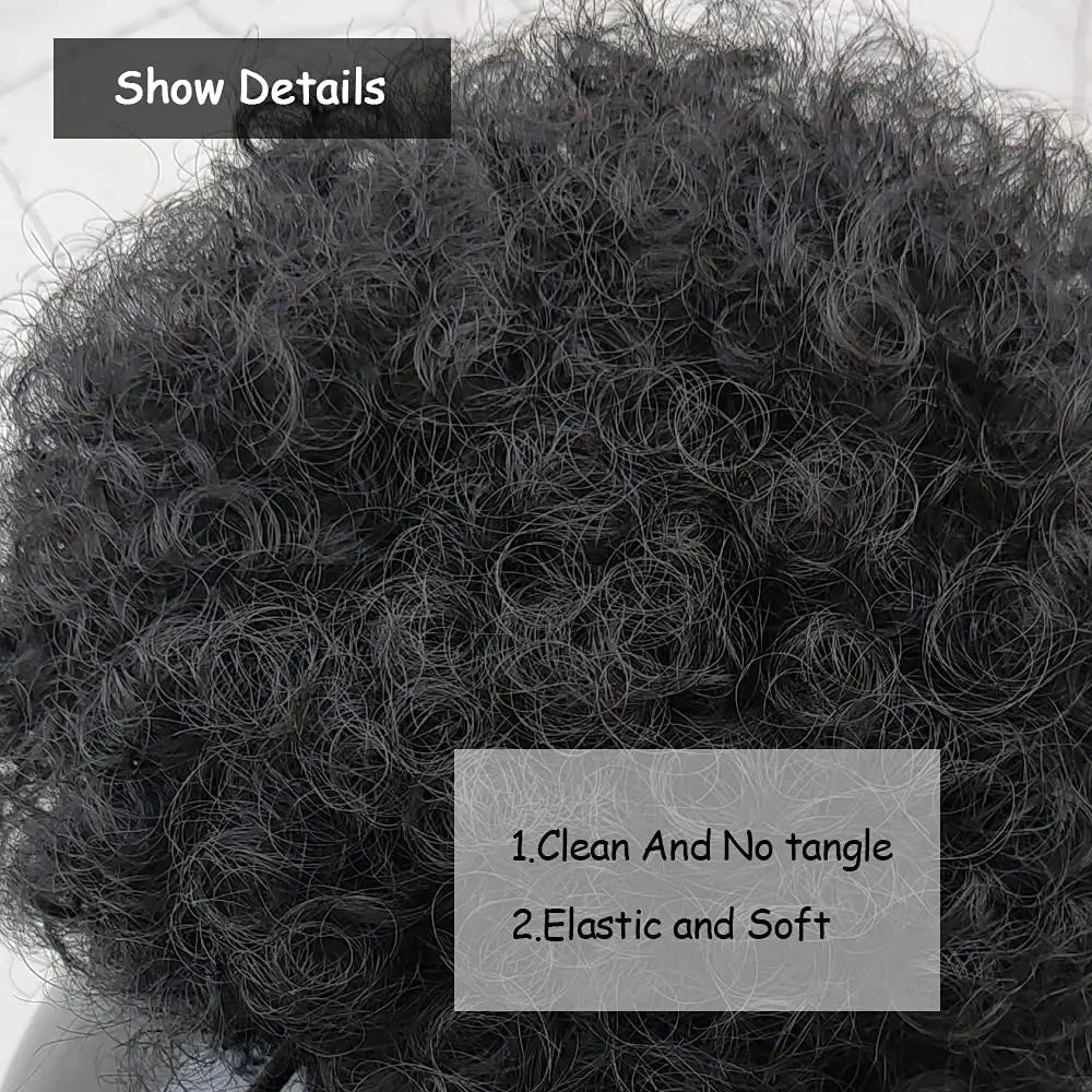 Synthetic Large Afro Puff Drawstring Ponytail Kinky Curly Bun HairPiece African American Clip in Updo Extensions for Black Women