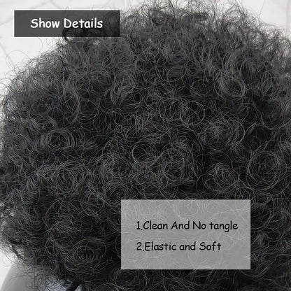 Synthetic Large Afro Puff Drawstring Ponytail Kinky Curly Bun HairPiece African American Clip in Updo Extensions for Black Women