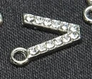 10pcs /26pcs pieces silver English letters drill metal pendant DIY fashion necklace bag pendant earrings material 10pcs V