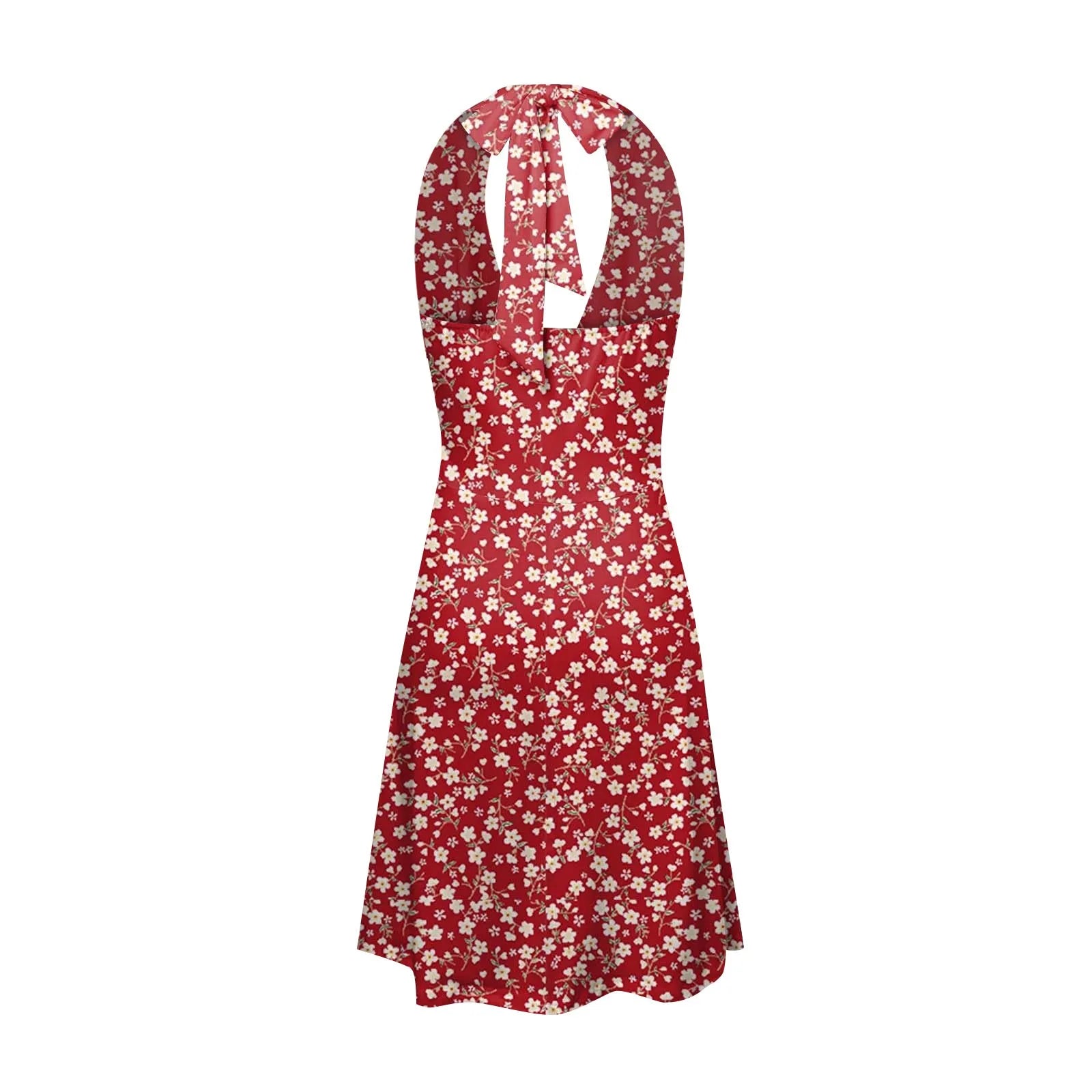 Ladies' Sexy Elegant Bohemian Floral Printed Summer Sleeveless Deep V-neck High Waist Beach Vacation A-line Daily Ruffle Dresses