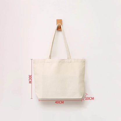 ISKYBOB Large Capacity Canvas Shoulder Bag Handbag Folding Eco Cotton Tote Bags Reusable DIY Painted Shopping Bag Grocery Bag