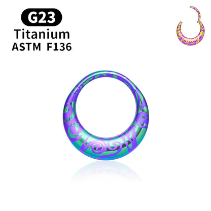 ASTM F136 Titanium 16G Moon Septum Hoop Ring Anodizing Hinged Segment Nose Clicker Tragus Helix Daith Earring Piercing Jewelry 1PCS 3