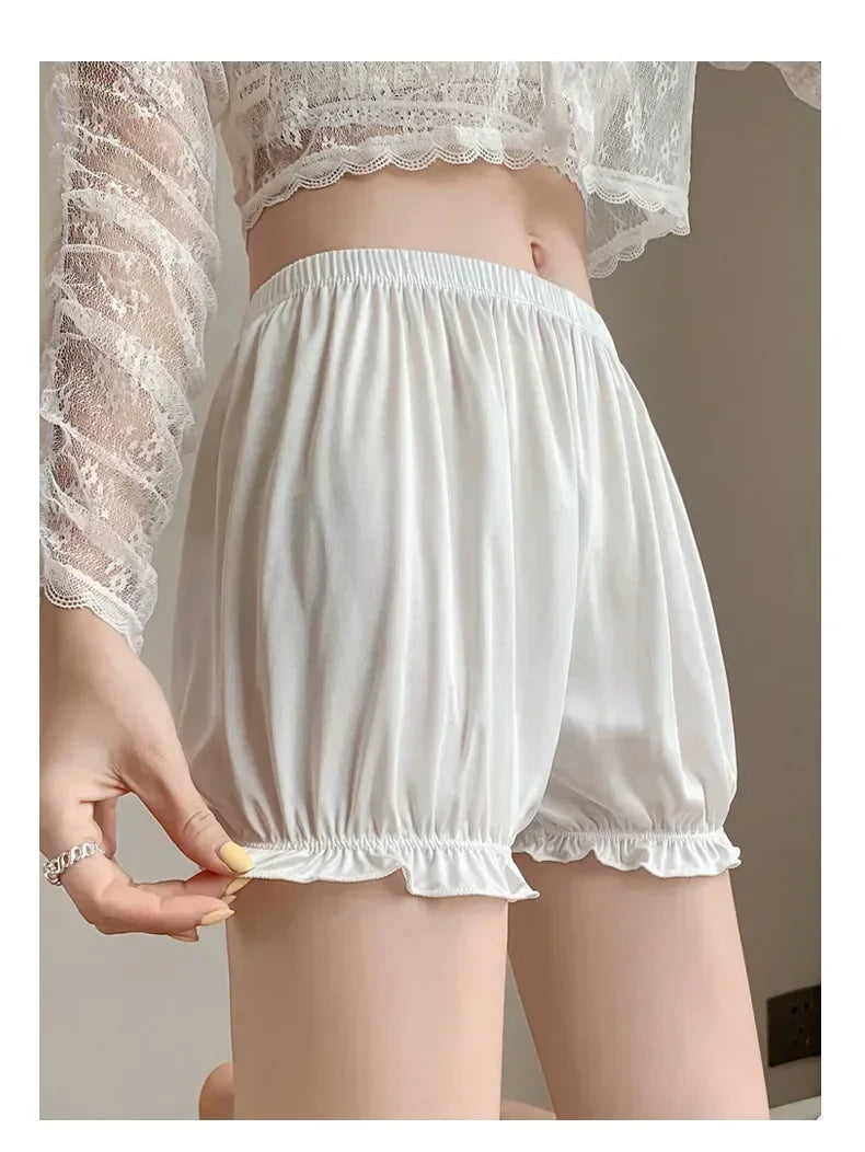 Summer Thin Safety Pants Women JK Leggings Women Anti-slip Safety Pants Women Loose Wear Shorts Home Pajama Pants Women White