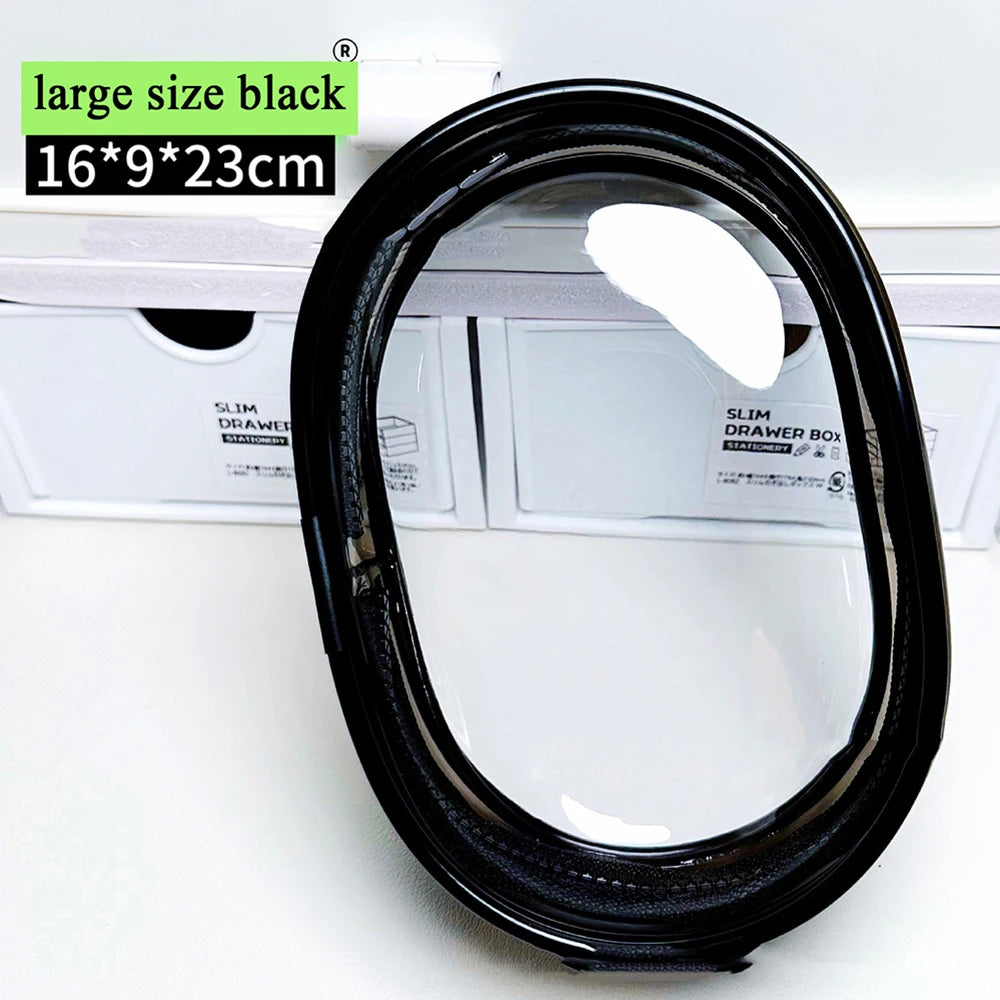 Transparent Outdoor Bag with Keychain Mystery Doll Display Storage Bags Dust-Proof Organizer Pouches Classic Doll Storage Bags black L