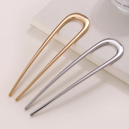 2Pcs French Pins Hair Pins 5.5 Inch Metal U-Shaped Hair Clip Hair Vintage French Twist Hair Pin for Women Girls Hairstyle Gifts Badiee Stylez