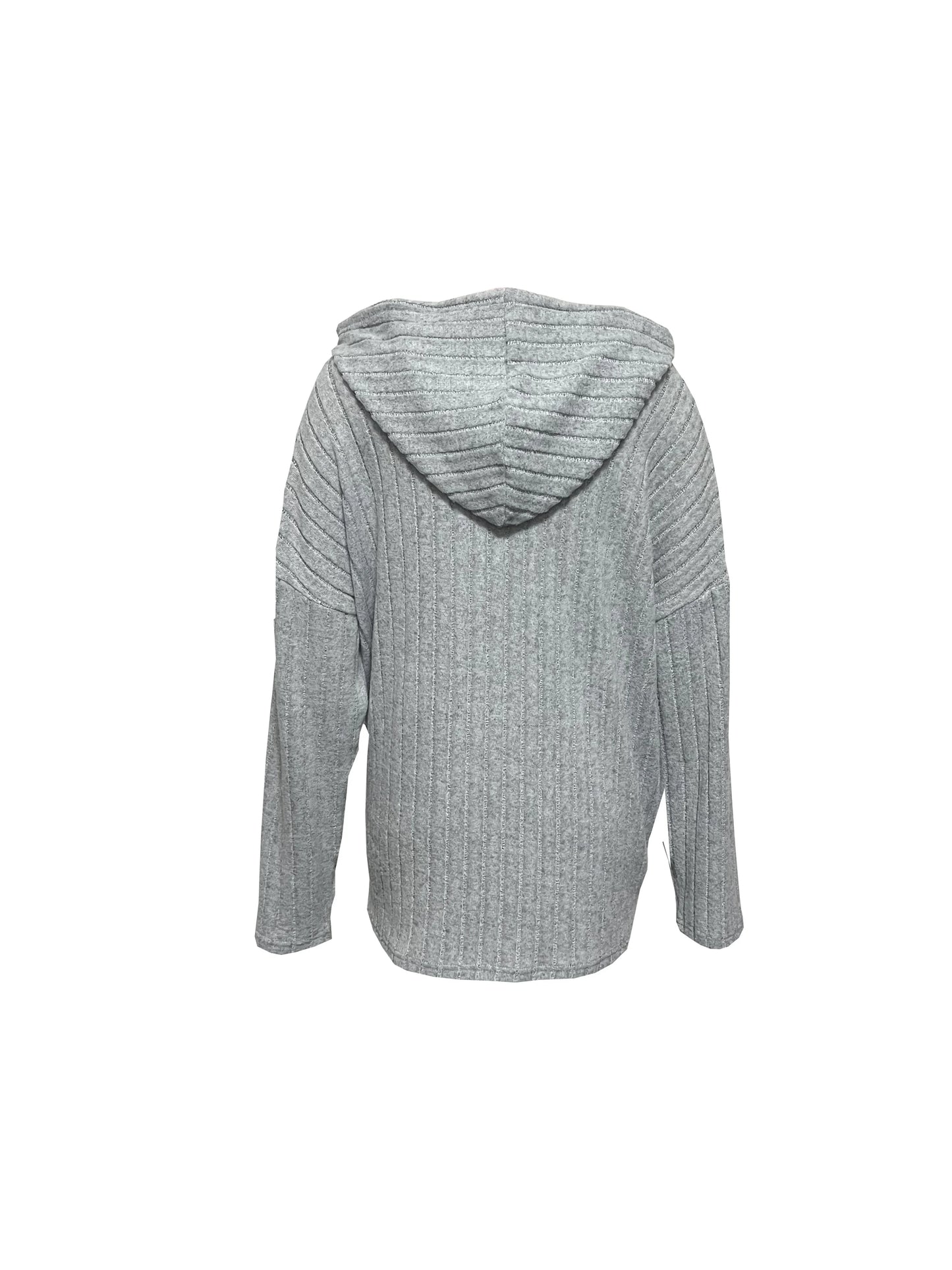 Plus size European and American cross-border autumn and winter new casual solid color half zipper hooded sweatshirt