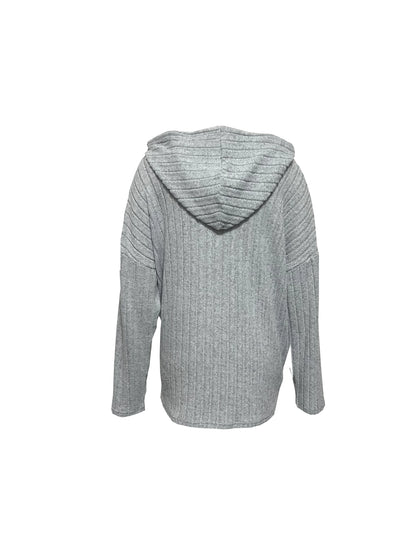 Plus size European and American cross-border autumn and winter new casual solid color half zipper hooded sweatshirt