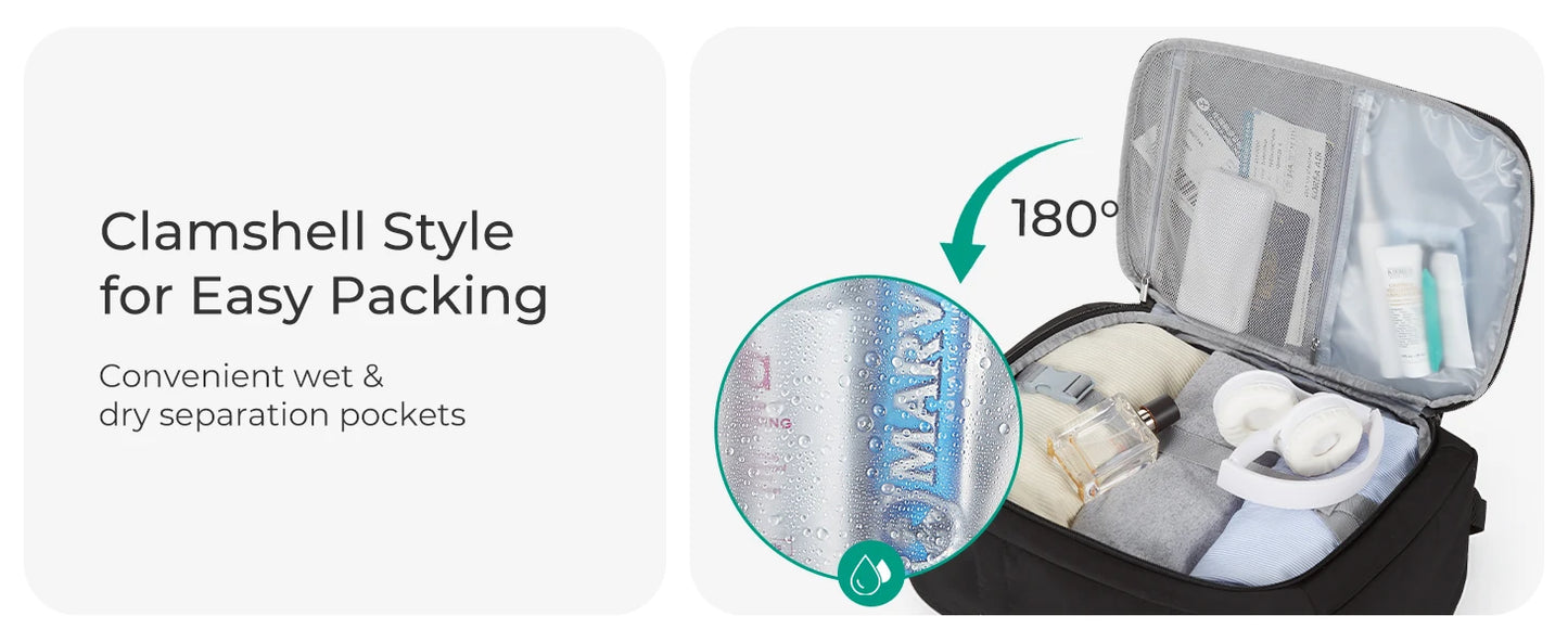 BAGSMART Travel Backpack Flight Approved 30L Lightweight Backpack for Men Women Waterproof Travel Bag with USB Charging Port