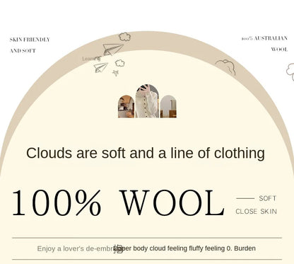 100 Merino Wool Knitted V-neck Sweater Women's Top Loose Korean Version Fashionable Versatile Autumn And Winter Cashmere Sweater