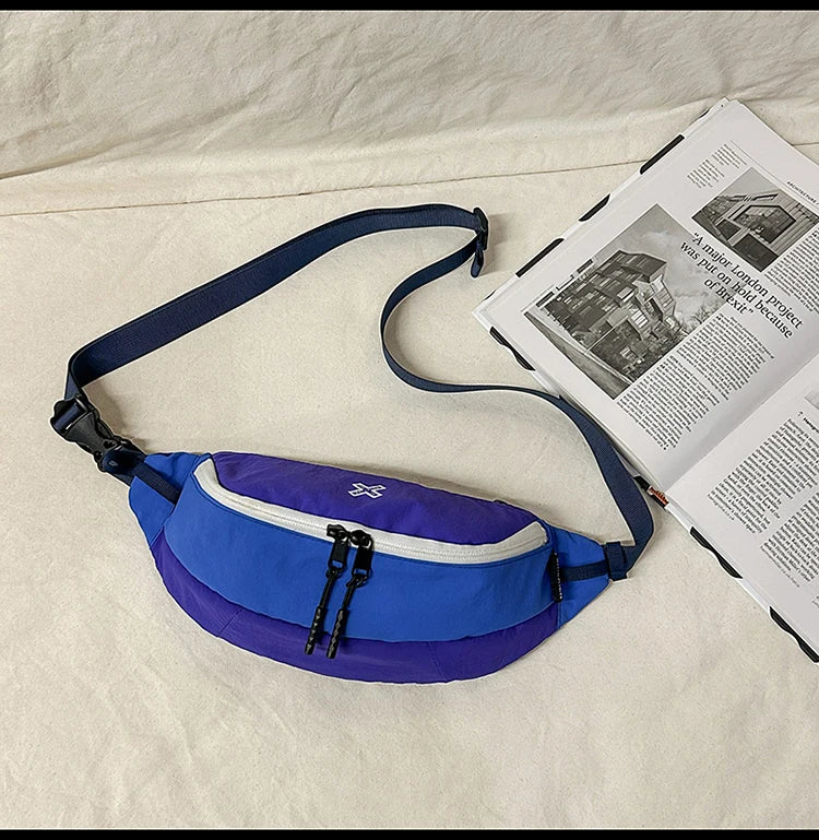 Casual Waterproof Chest Bags Large Capacity Crossbody Bags Korean Fashion Waist Bag Fanny Pack for Women Men's Travel Bag Banana