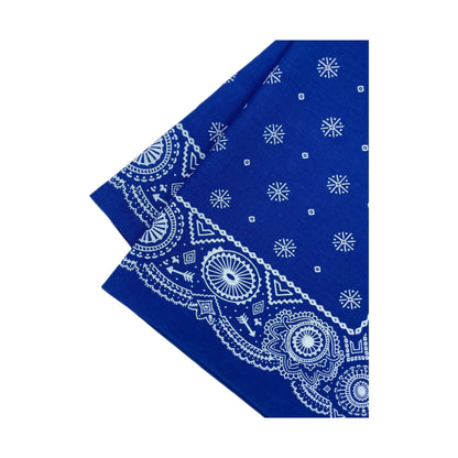 Popular Hip Hop Navy Blue Cashew Flower Bandana Men Women Outdoor Headbands Hair Band Wrist Wrap Amoeba Scarves Hair Accessories
