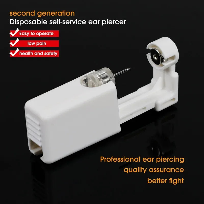 1-4Pcs Disposable Safe Painless Ear Piercing Tool, Healthy Sterile Punctur Kit Earring Studs Nose Rings Piercing Gun Set Badiee Stylez