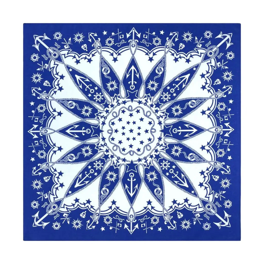 Popular Hip Hop Navy Blue Cashew Flower Bandana Men Women Outdoor Headbands Hair Band Wrist Wrap Amoeba Scarves Hair Accessories f-281