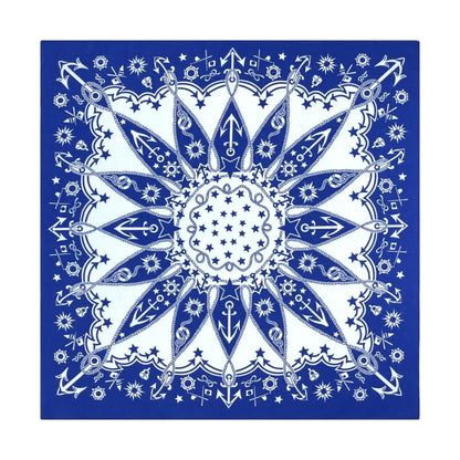 Popular Hip Hop Navy Blue Cashew Flower Bandana Men Women Outdoor Headbands Hair Band Wrist Wrap Amoeba Scarves Hair Accessories f-281