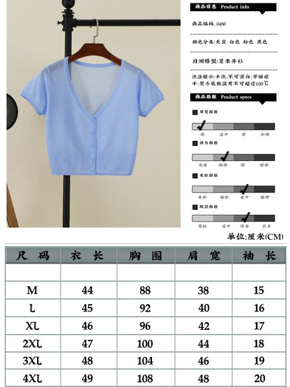 Outerwear Jerseys Summer Cardigan Women Cropped Blouses Korean Fashion Style Cute V-neck Women's Coat Black Bolero Woman Basic