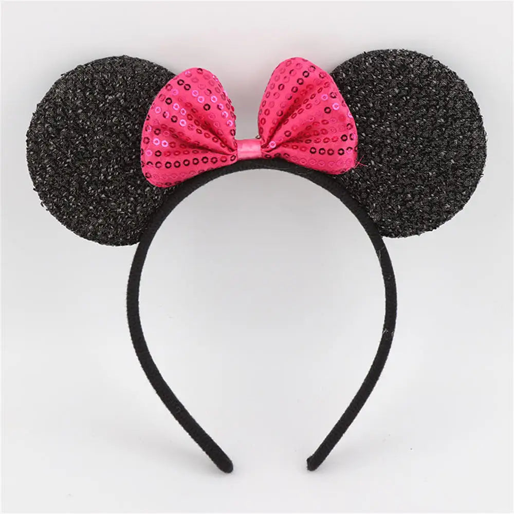 Knot Accessories Minnie Hairbands Favors Mom Lovely Ears Kids Mickey Headbands Hair Boys Party Sequin Baby Birthday Bows Girls