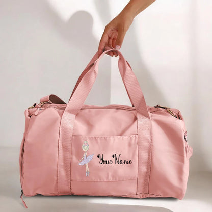 Personalized Dance Name Bags Ballerina Storage Bag Custom Girls Duffle Bag Dance Travel Luggage Bag Birthday Gift for Dancer Kid design 2