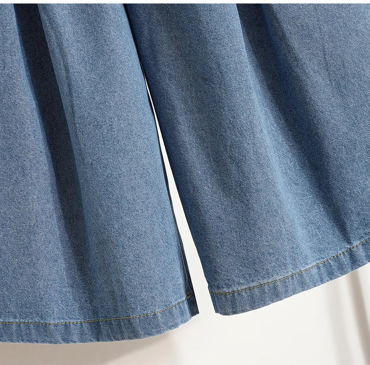 High Waist Wide Leg Loose Denim Shorts Women 2024 Summer New Arrivals Half Length Blue Color Jeans Shorts Korean Casual Jeans