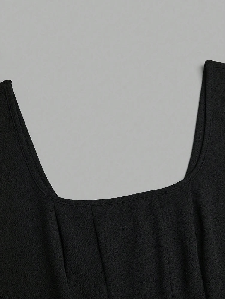 Plus Size Women's Red Heart Patchwork Round Neck Sleeveless Casual Dress for Valentine's Day and Summer