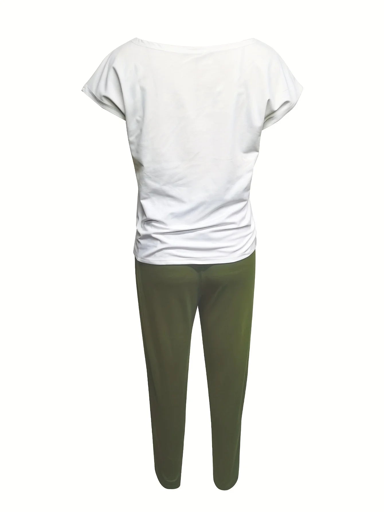 Casual Letter Print Short Sleeve T-Shirt and Long Pants Two-Piece Set Badiee Stylez