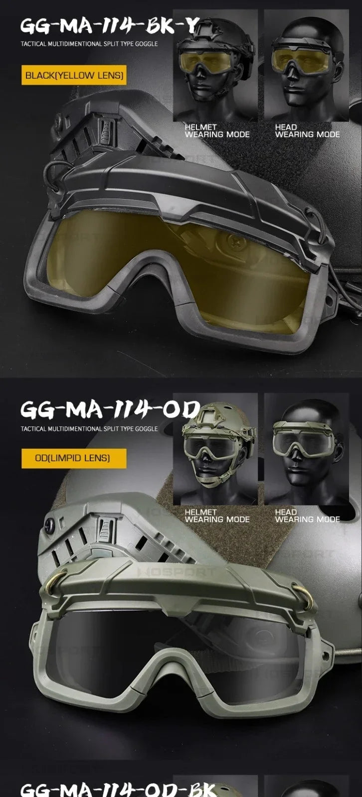 Sports Sunglasses for Men Women 2 Modes Airsoft Goggles Riding Eye Protection for Hiking Paintball Hunting Gear