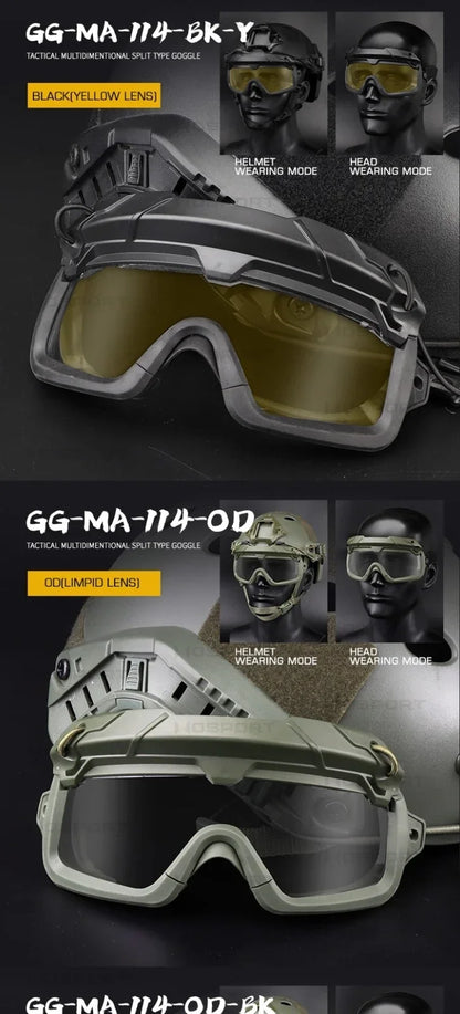 Sports Sunglasses for Men Women 2 Modes Airsoft Goggles Riding Eye Protection for Hiking Paintball Hunting Gear