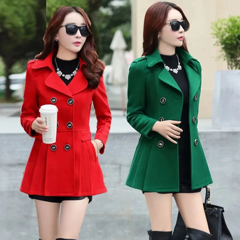 Women's Suit Woolen Coat 2024 Autumn Winter Age Reduction Elegant Ladies Wool Coat Appear Thin Fashion Short Lady Outerwear