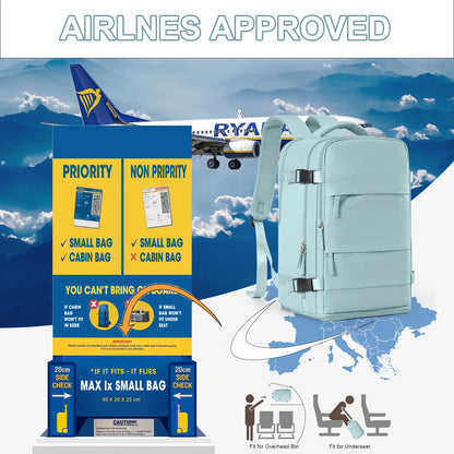 Women Men Hand Luggage Backpack Business College Laptop Travel Backpack Waterproof Carry on mochila viaje cabina avion 40x20x25