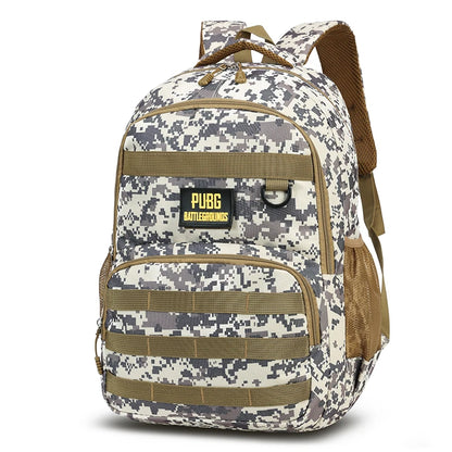 Camouflage Tactical Backpack for Men Large Capacity Outdoor PUBG Style Waterproof Travel School Bag Multifunctional for Daily Us Light Grey