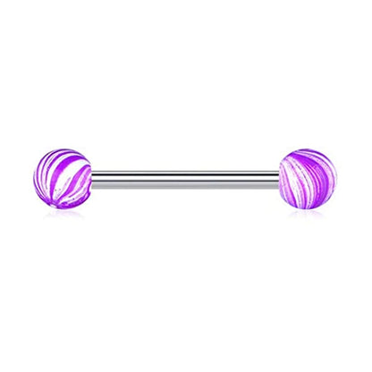 1PCS/4PCS Nipple Tongue Rings Straight Barbell 14G Stainless Steel Belly Button Rings Nipplerings Body Piercing Jewelry Purple