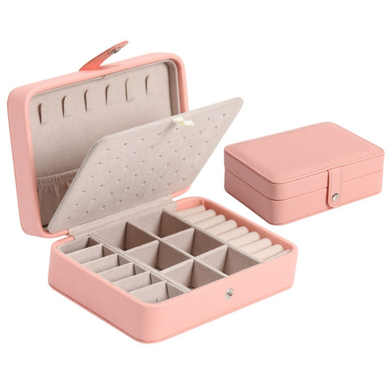Fashion PU Leather Jewellery Storage Boxes Portable Travel Jewelry Box Necklace Earrings Ring Jewelry Organizer Display Case