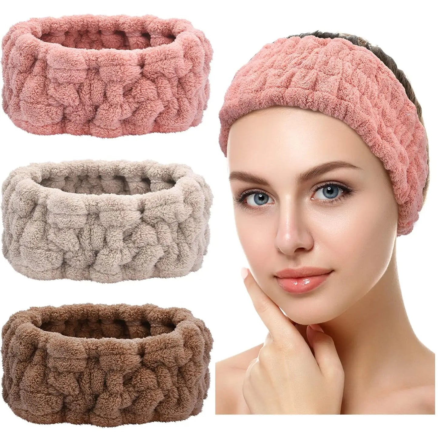 Face Wash Headband Makeup Single Circle Coral Velvet Hair Cover Sports Yoga Hair Accessory For Women 3pcs 4