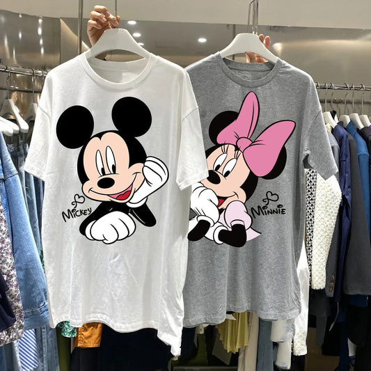 Women's T-shirt Cartoon Streetwear Mickey Mouse Women Tee Korean Loose Short Sleeve T Shirt Summer Y2k Clothes Tops Badiee Stylez