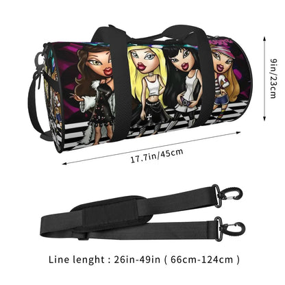 Bratz Glitter Sparkle Gym Bag Weekend Sports Bags Gym Accessories Travel Pattern Handbag Retro Fitness Bag For Male Female Badiee Stylez