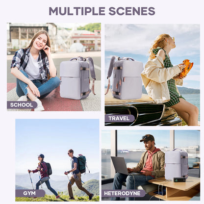 Vacuum Compression Backpack with Vacuum Pump, Travel Backpack Space Saver for Clothing, Carry on Laptop Backpacks For Women