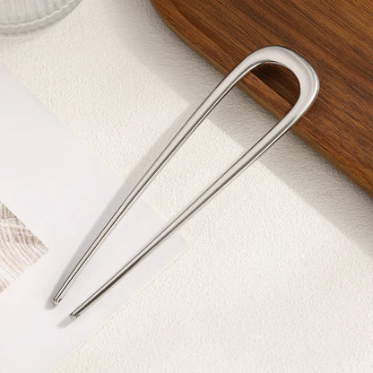 2Pcs French Pins Hair Pins 5.5 Inch Metal U-Shaped Hair Clip Hair Vintage French Twist Hair Pin for Women Girls Hairstyle Gifts Badiee Stylez