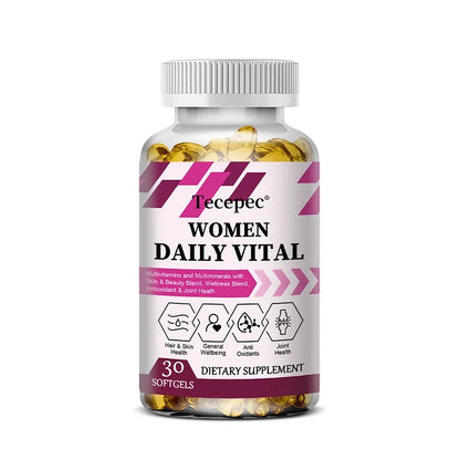 Women's Multivitamin Capsules, Repair Skin, Promote Liver Health, Improve Anemia and Vitamin Deficiency, Boost Energy 30 count-1 bottle