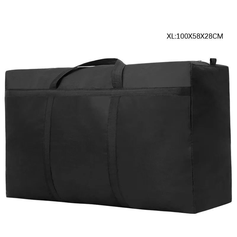 Extra Large Waterproof Moving Luggage Bags Laundry Shopping Bag foldable luggage travel bag Thin Oxford Cheap Quilt Organizer XL BLACK