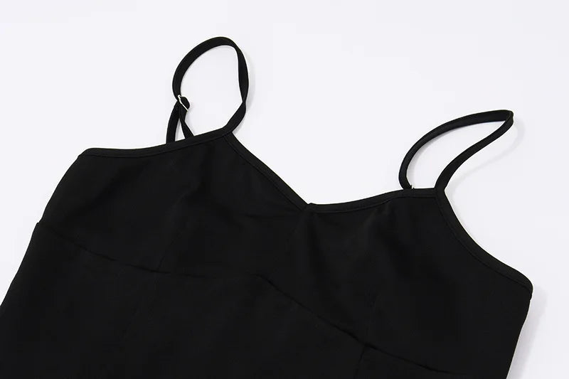 2024 Summer Elegant Female Vestidos Black White Patchwork Hem Maxi Dress Women Sexy Sleeveless Bodycon Sling Party Dresses