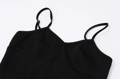 2024 Summer Elegant Female Vestidos Black White Patchwork Hem Maxi Dress Women Sexy Sleeveless Bodycon Sling Party Dresses