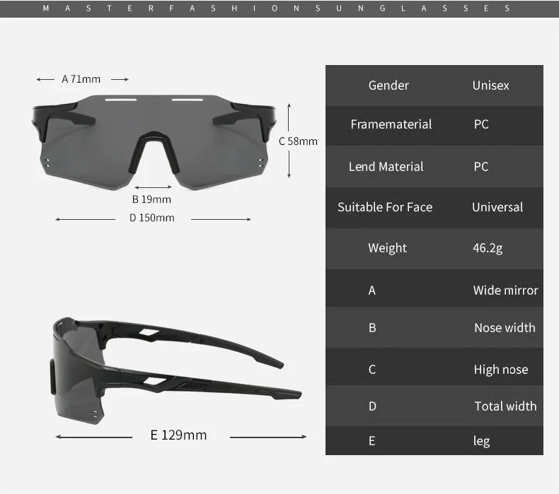 New Photochromic Men Road Mountain Polarized Cycling Sunglasses Bicycle Glasses UV400 Women Sports Running Eyewear Bike Goggles