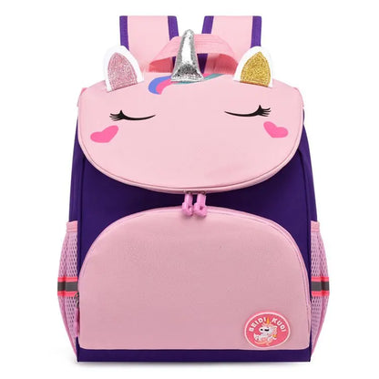 Personalized Name Kindergarten Schoolbag for Boys and Girls Cute Cartoon Backpack Dinosaur Embroidery Children's Bag PURPLE
