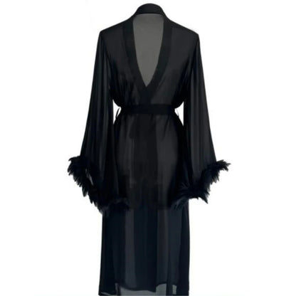 Women Fashion Bathrobe Lacing Up Sexy Lingerie Tulle Underwear Dress Floor Length Maxi Dressing Gown Robes Feather Long Robe
