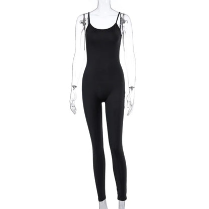 Dulzura Solid Bodycon Strap Jumpsuit For Women Bodycon Sexy Streetwear Fall Winter Skinny Rompers Sportswear Wholesale Items