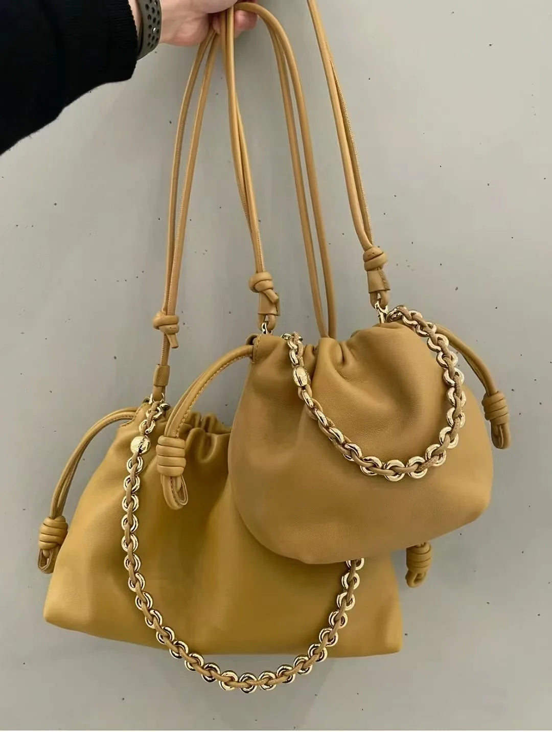 Brand Design Fashion High-grade Texture Leather Cloud Bag Luxury Ladies High Quality Cowhide Shoulder Crossbody Bags For Women Yellow