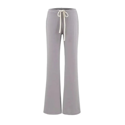 High waisted wide leg micro flared pants spring new style with a drooping feel, home stretch casual pants pantalones mujer