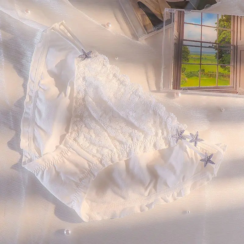 Japanese-Style Soft Girl Thin Transparent Pink Lolita Lolita Loli Lace Cute Sexy Underwear Fat style 12 1pc