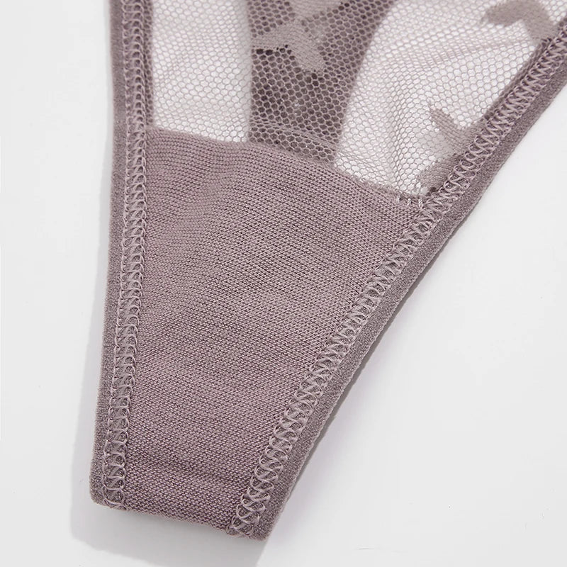 S-XL Sexy G String Thong Mesh Perspective Women Panties Low Waist Female Underpants Solid Color T-back Underwear Thongs Women